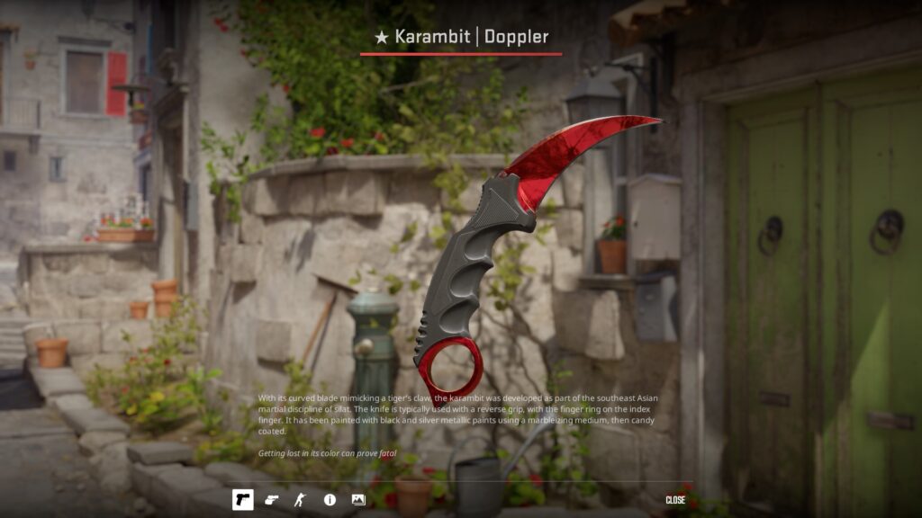 Most used skins from the flameZ loadout - Pley.gg Karambit Doppler Ruby - one of the staples of the flameZ loadout