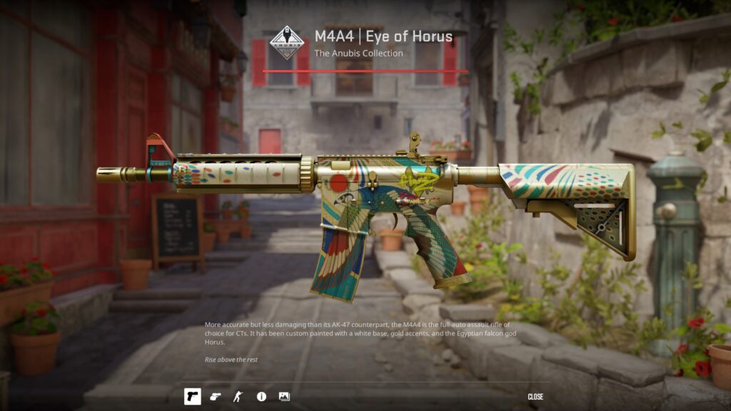 Most used skins from the flameZ loadout - Pley.gg M4A4 Eye of Horus with the flameZ sticker