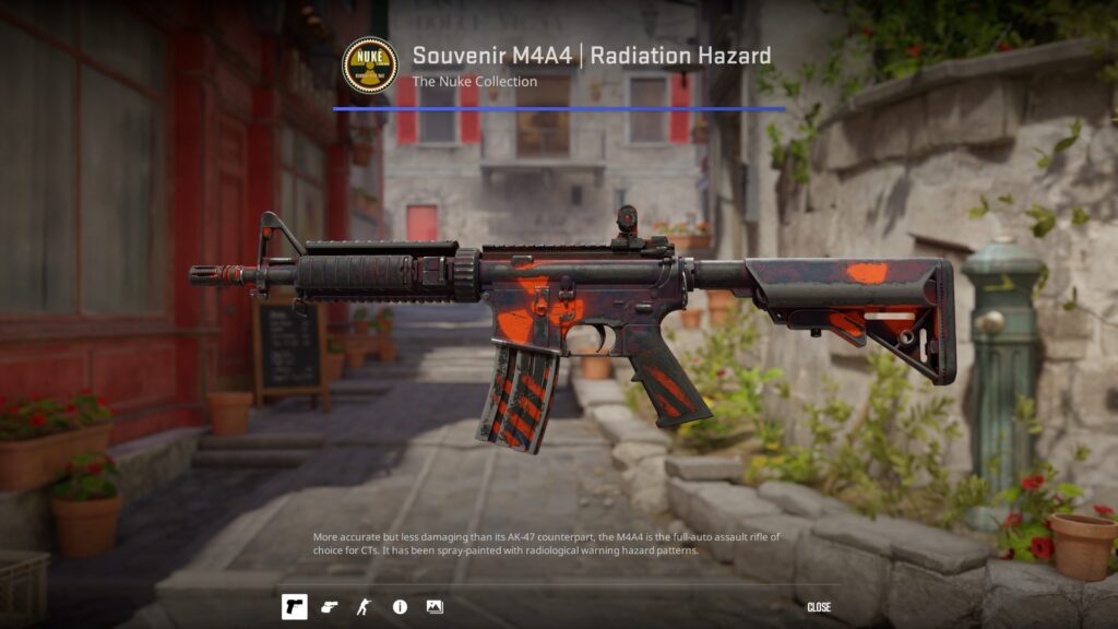 Souvenir version of the M4A4 Radiation Hazard skin from the NiKo loadout