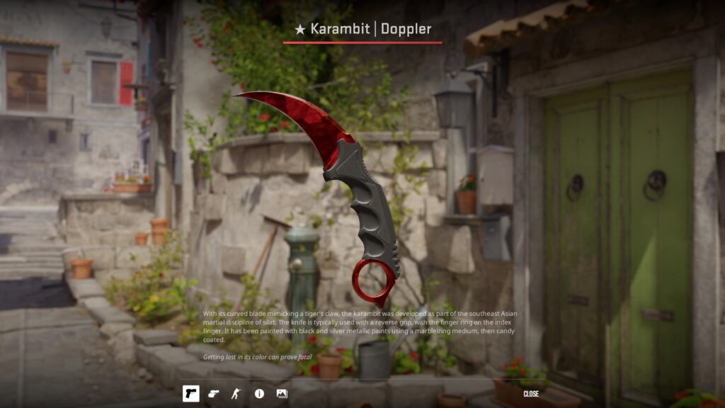 Karambit Doppler Ruby knife