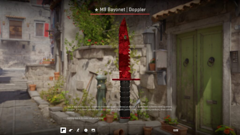 M9 Bayonet Doppler Ruby knife