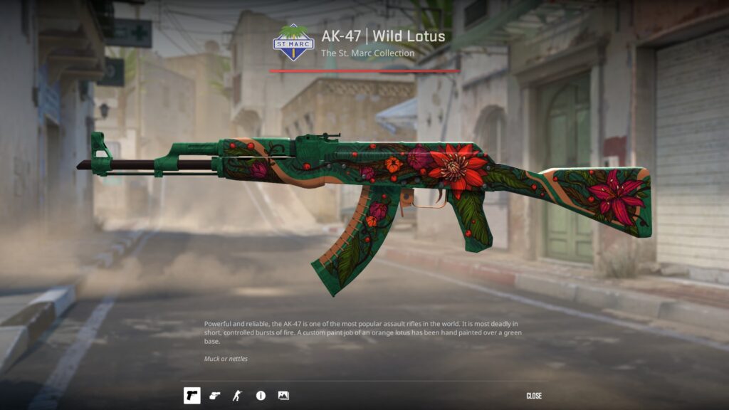 Most popular kyousuke loadout skins - Pley.gg AK-47 Wild Lotus, one of the main skins from the kyousuke loadout
