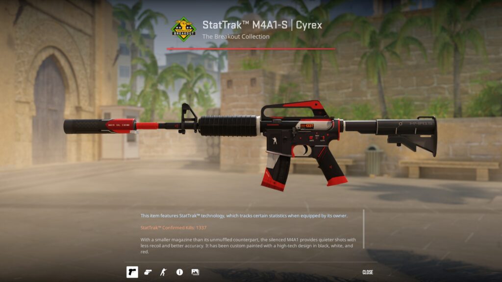 StatTrak M4A1-S Cyrex skin from the apEX loadout