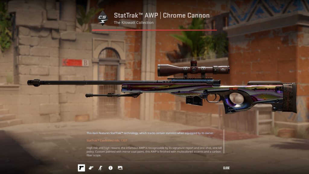 AWP Chrome Cannon StatTrak version