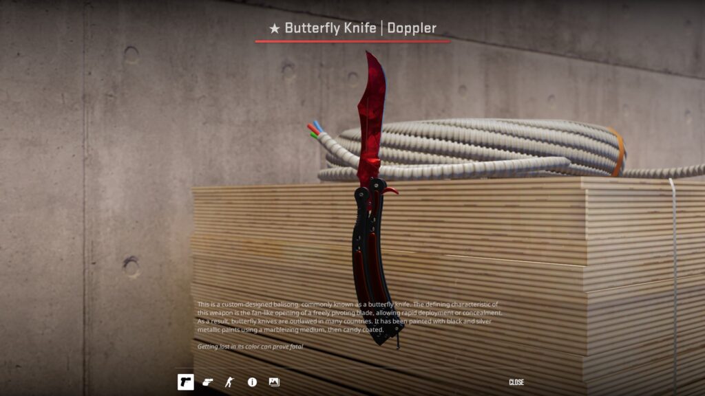 Butterfly Knife Doppler Ruby, one of the main knives in the s1mple loadout