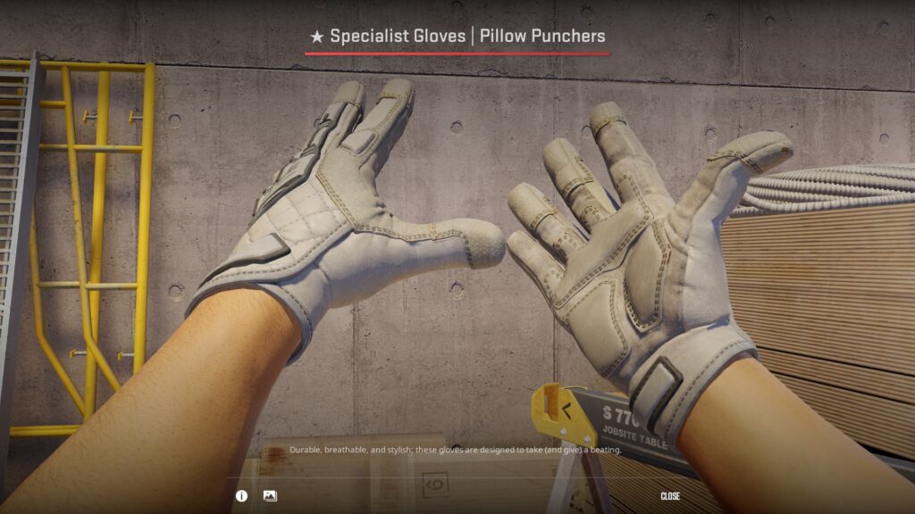 Specialist Gloves Pillow Punchers, a unique item from the s1mple loadout many pros don't actually have