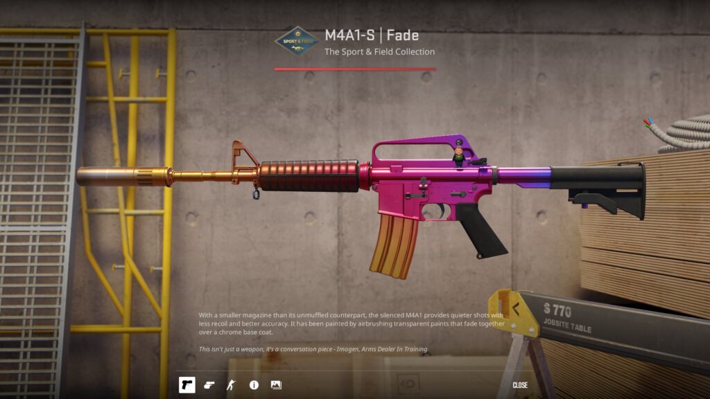 M4A1-S Fade with a Lil' Ava charm