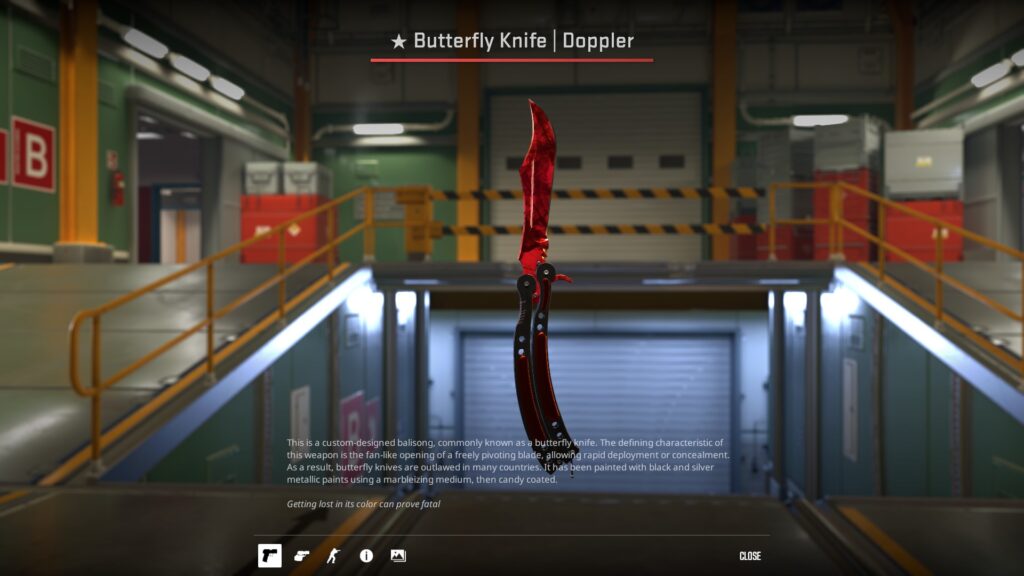 Butterfly Knife Doppler Ruby - one of the best CS2 red skins in the game