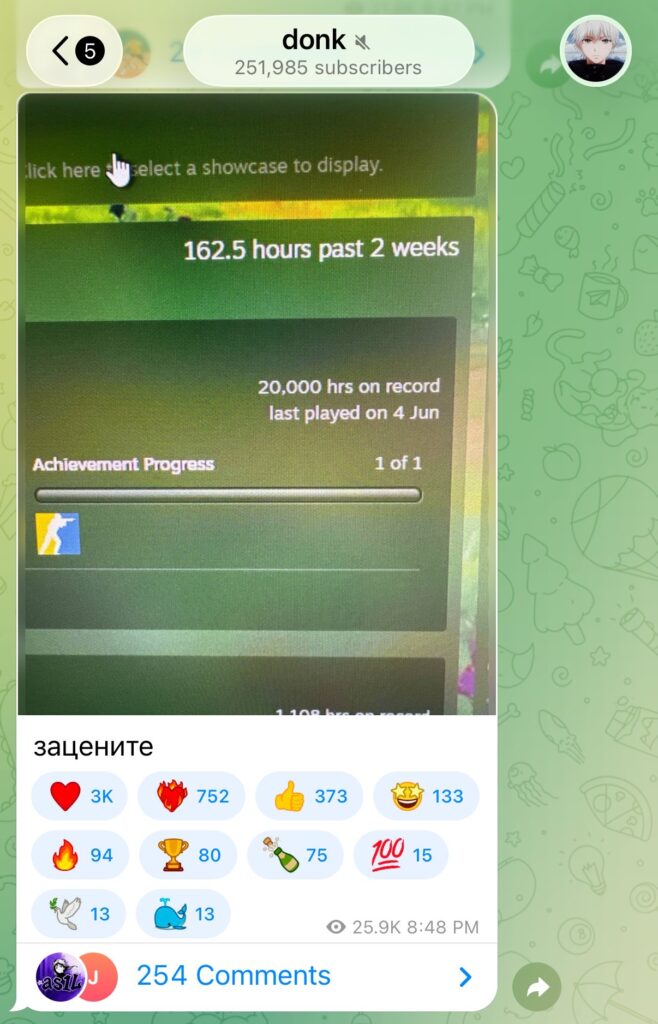 20,000 Hours: donk has spent 22% of his waking life playing Counter-Strike - Pley.gg