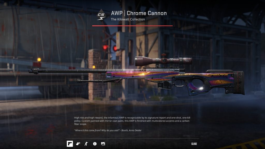 The cheapest Covert skins in CS2 that actually look great in-game - Pley.gg AWP Chrome Cannon, the cheapest Covert skins in CS2 for an AWP