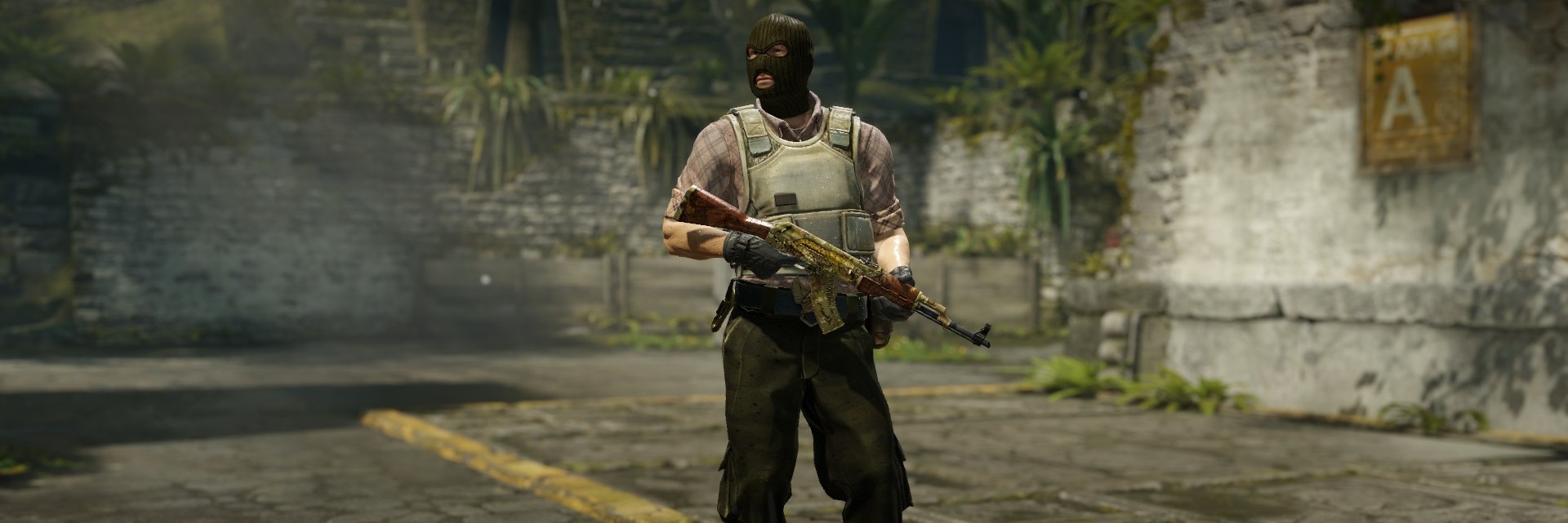 a T agent holding Panthera onca, one of the CS2 AK skins that is very rare to see