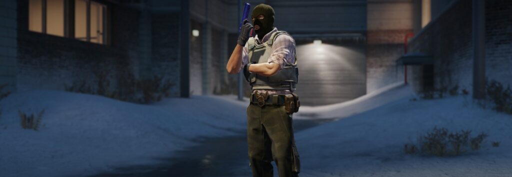 a T agent holding Desert Eagle Starcade - one of the best Desert Eagle skins in CS2, on Office
