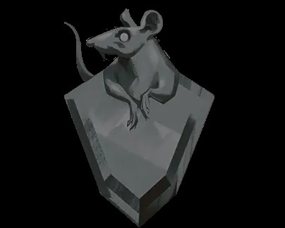 Acolyte badge, a rat made of iron