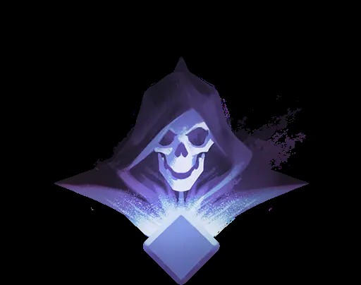 Phantom rank, one of the three highest Deadlock ranks - a purple/gray hoodden skull