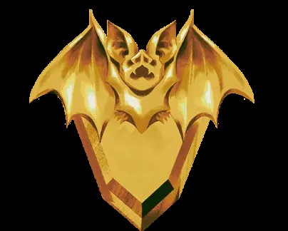 a Ritualist rank badge, a golden bat