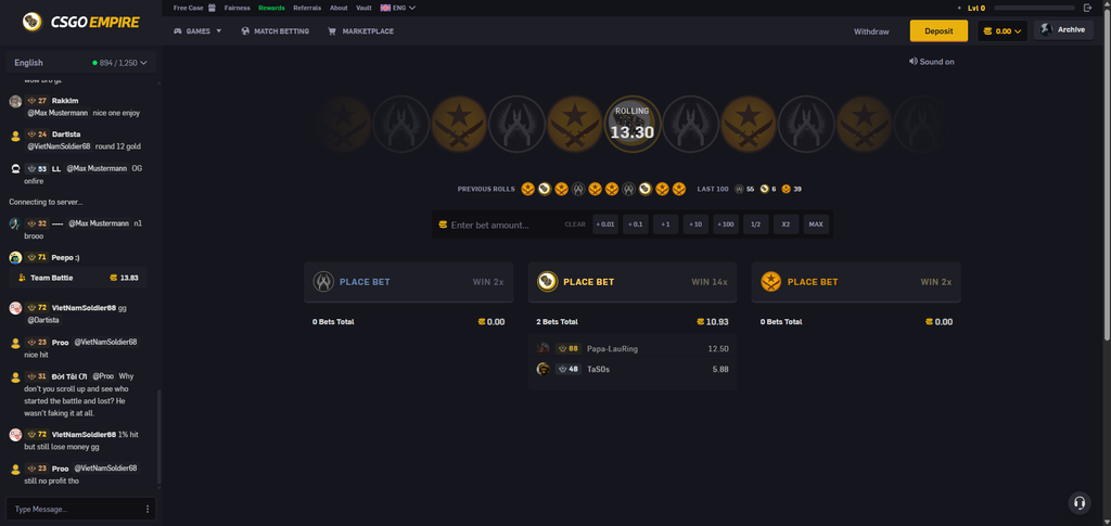 CSGOEmpire home page