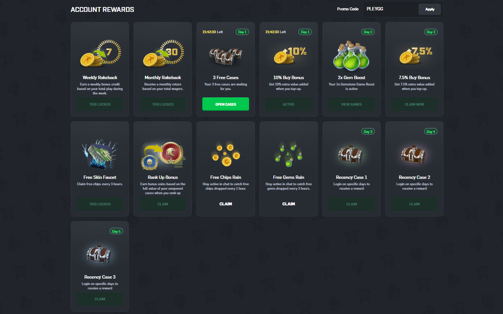 CSGORoll rewards