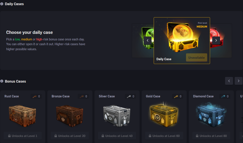 Daily and Bonuses Cases on CSGOEmpire