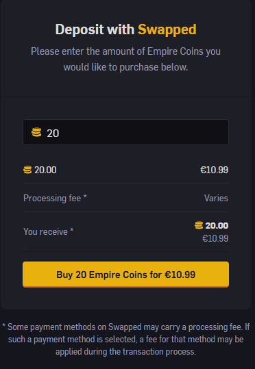 CSGOEmpire deposit value