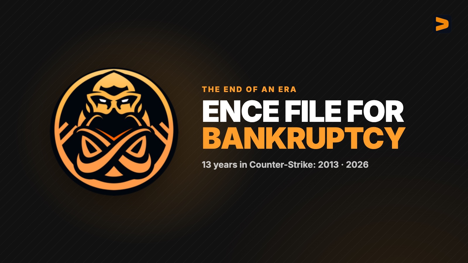 ENCE logo with the headline ENCE file for bankruptcy