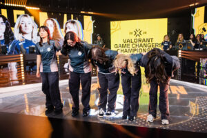 Akita, eva, Vania, mimi and amy of G2 Gozen at the 2026 VALORANT Game Changers Championship in São Paulo