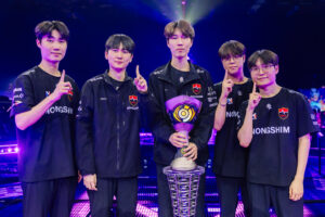 Nongshim RedForce with the trophy at VALORANT Masters Santiago 2026