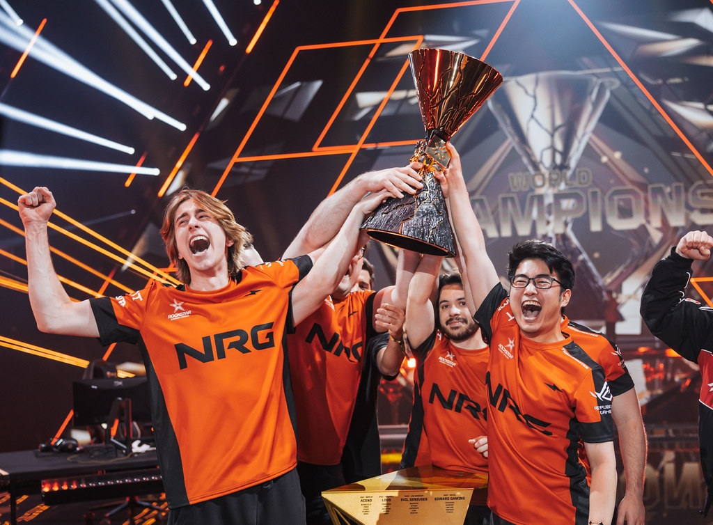 NRG lift the trophy at VALORANT Champions 2025 NRG lift the trophy at VALORANT Champions 2025