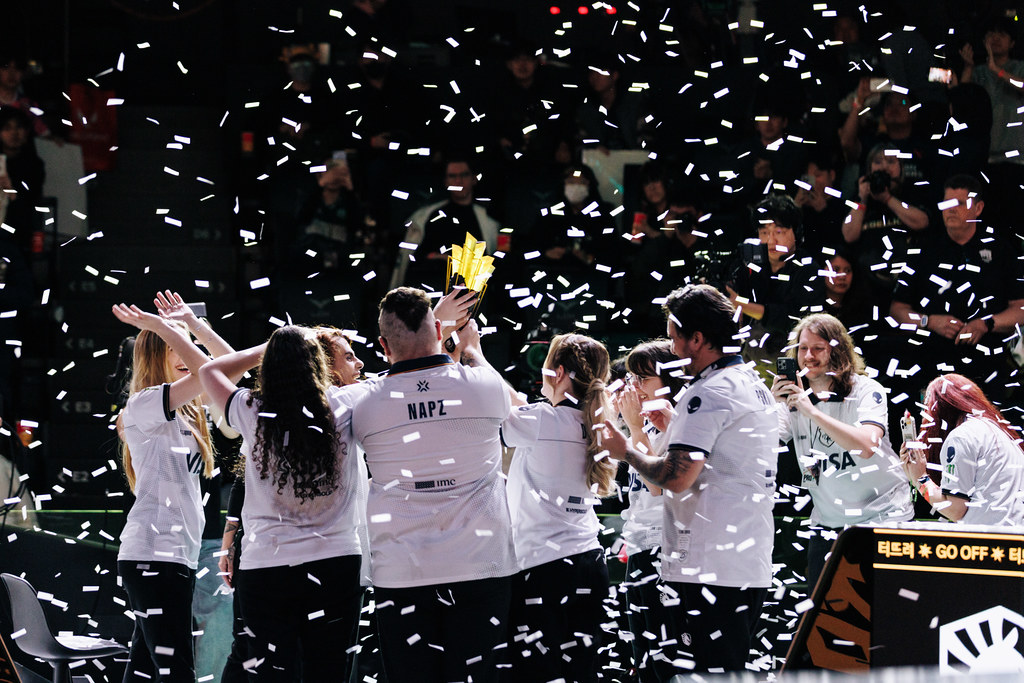 Team Liquid Brazil lift the trophy at the 2025 VALORANT Game Changers Championship in Seoul