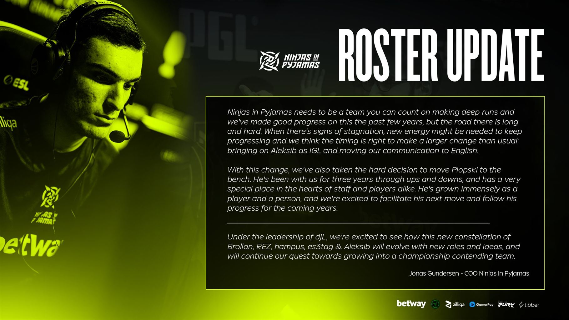 NIP acquire Aleksib from G2 - Pley.gg NIP acquire Aleksib from G2 - Pley.gg